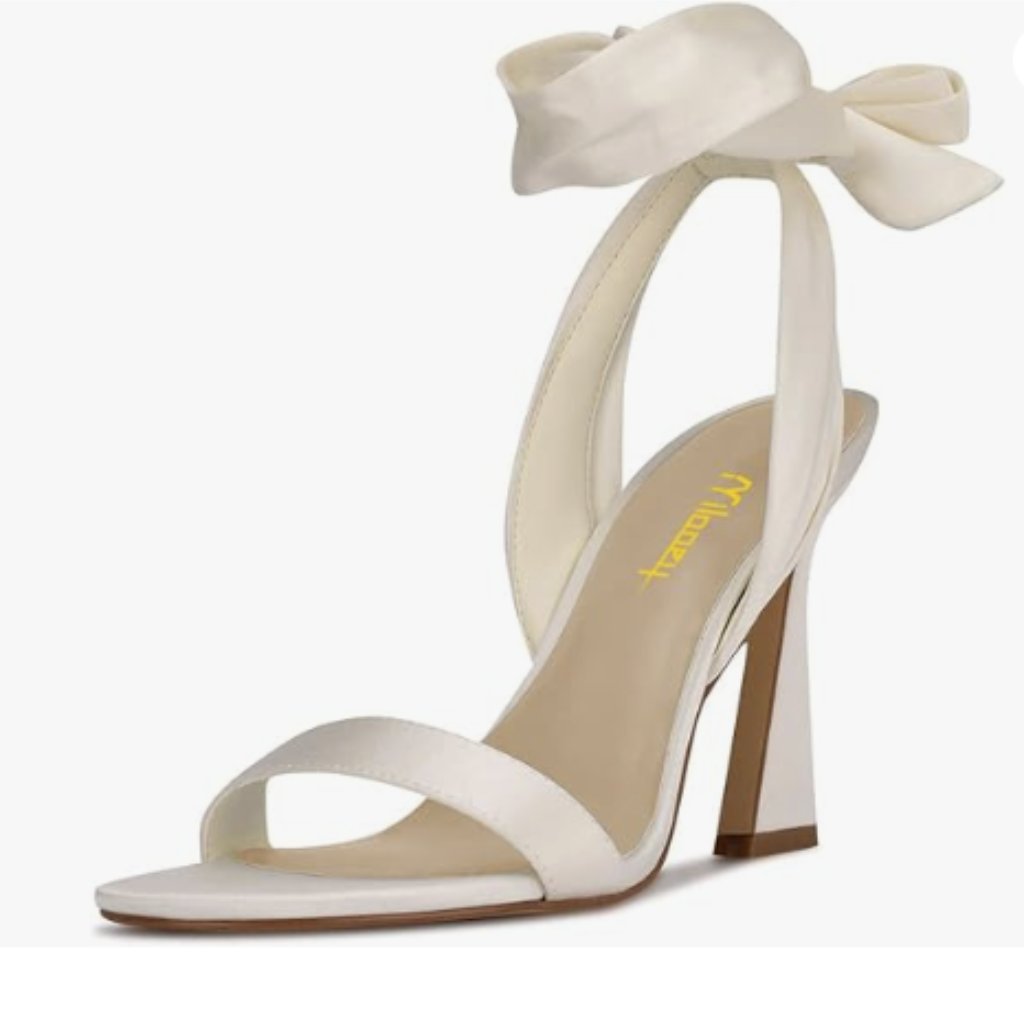 Milooey Shoes Women Elegant Open Toe Strappy Heeled Sandal Lace Up High Heels